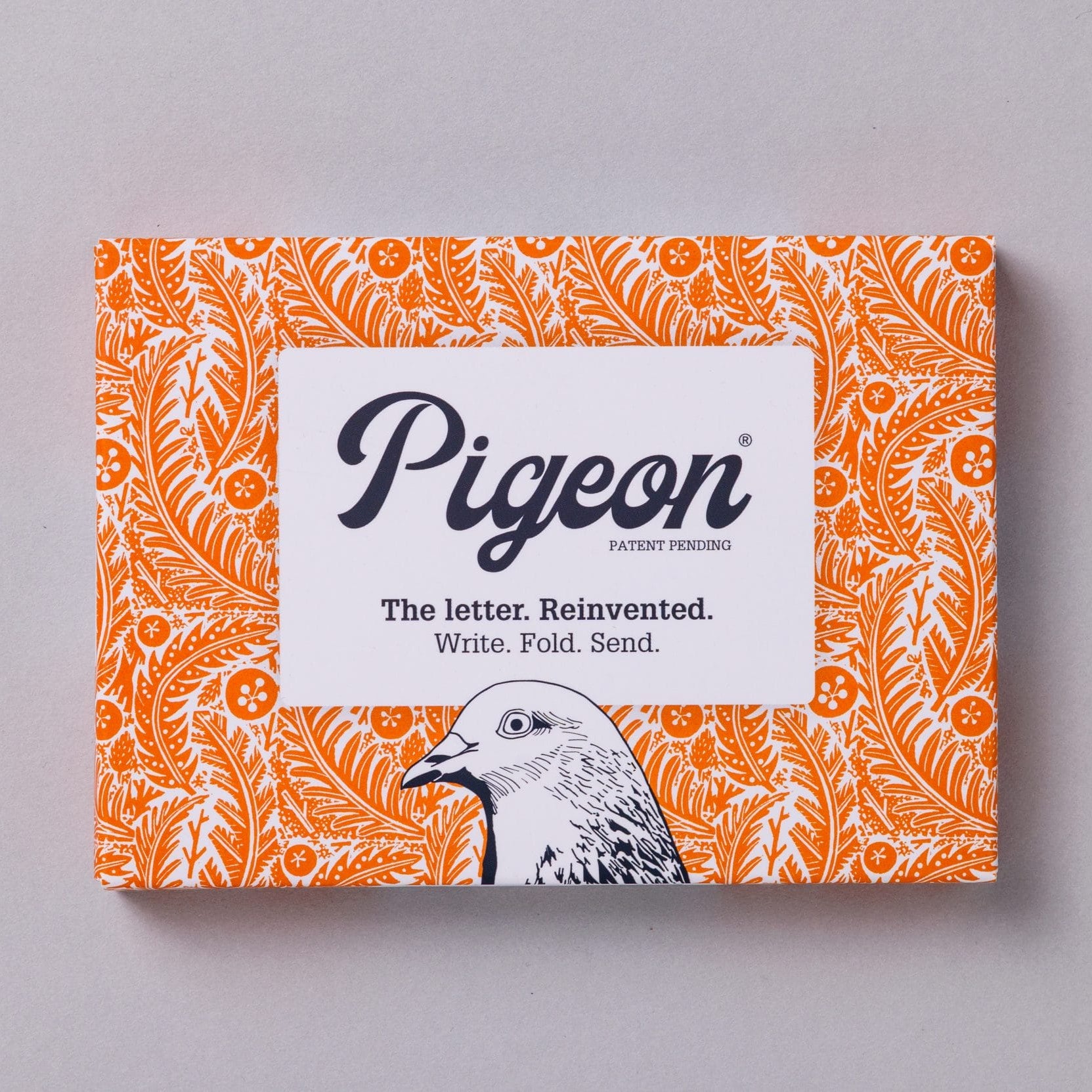 Nature Study Pigeons pack front with botanical line art on orange background