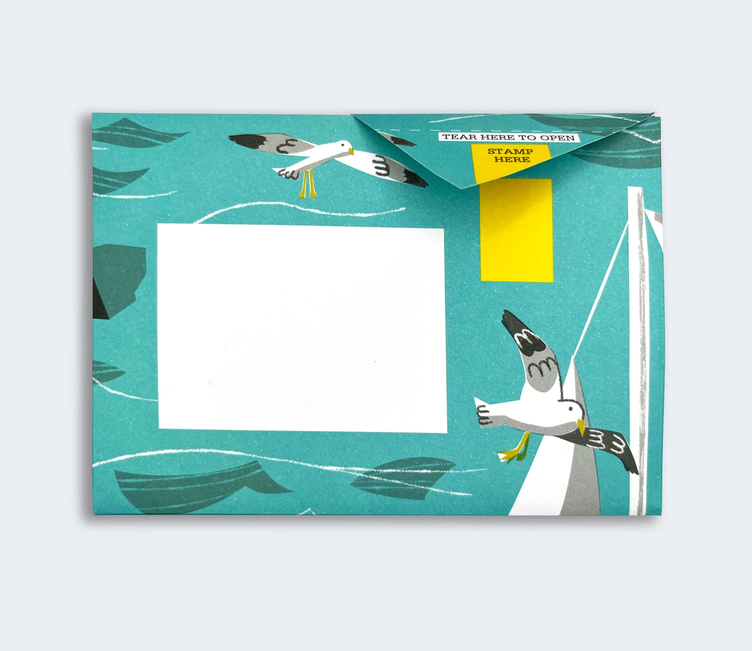 Folded Pigeon letter with sailing and harbour illustration fifth variant