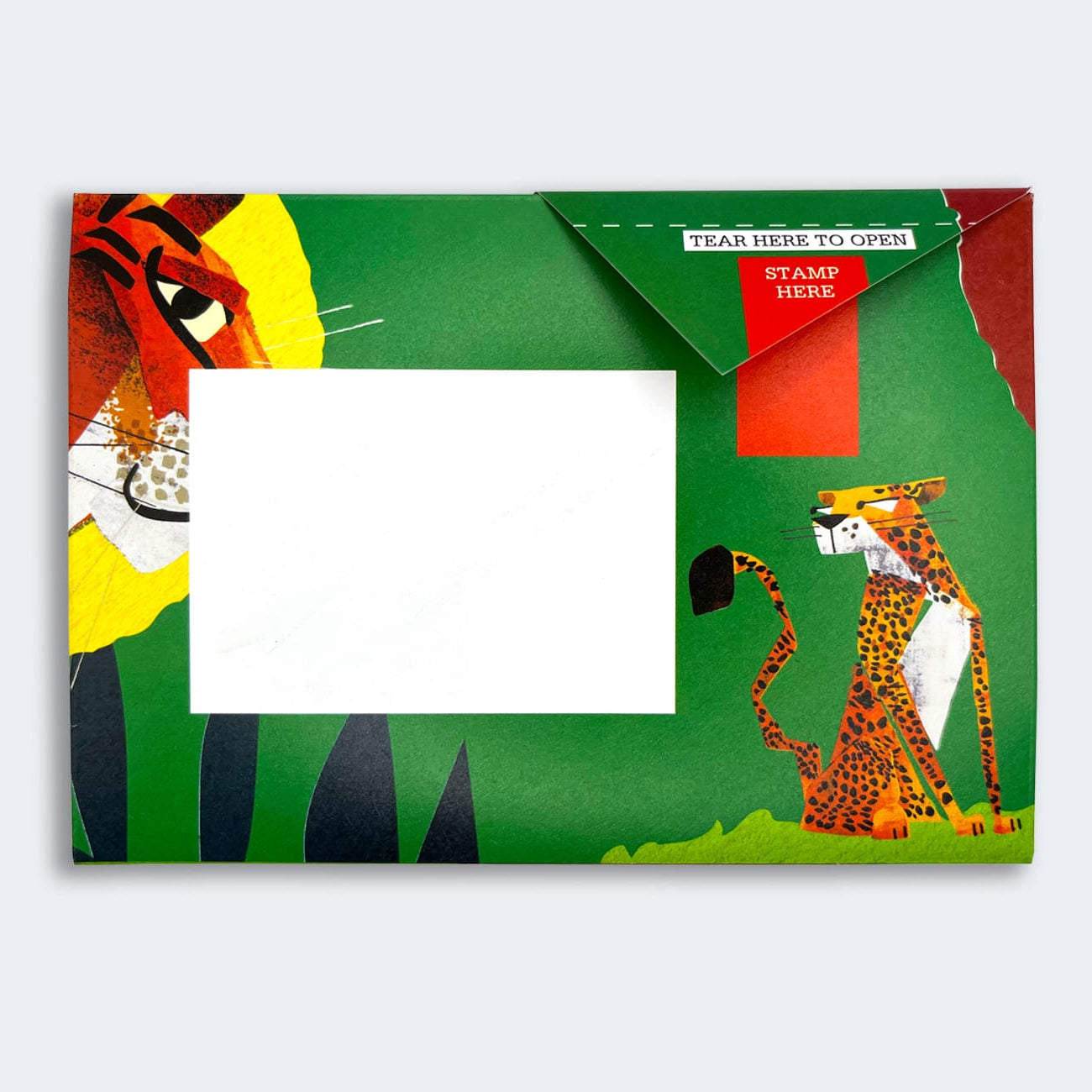 Folded Pigeon letter with parrot and wildlife illustration third variant
