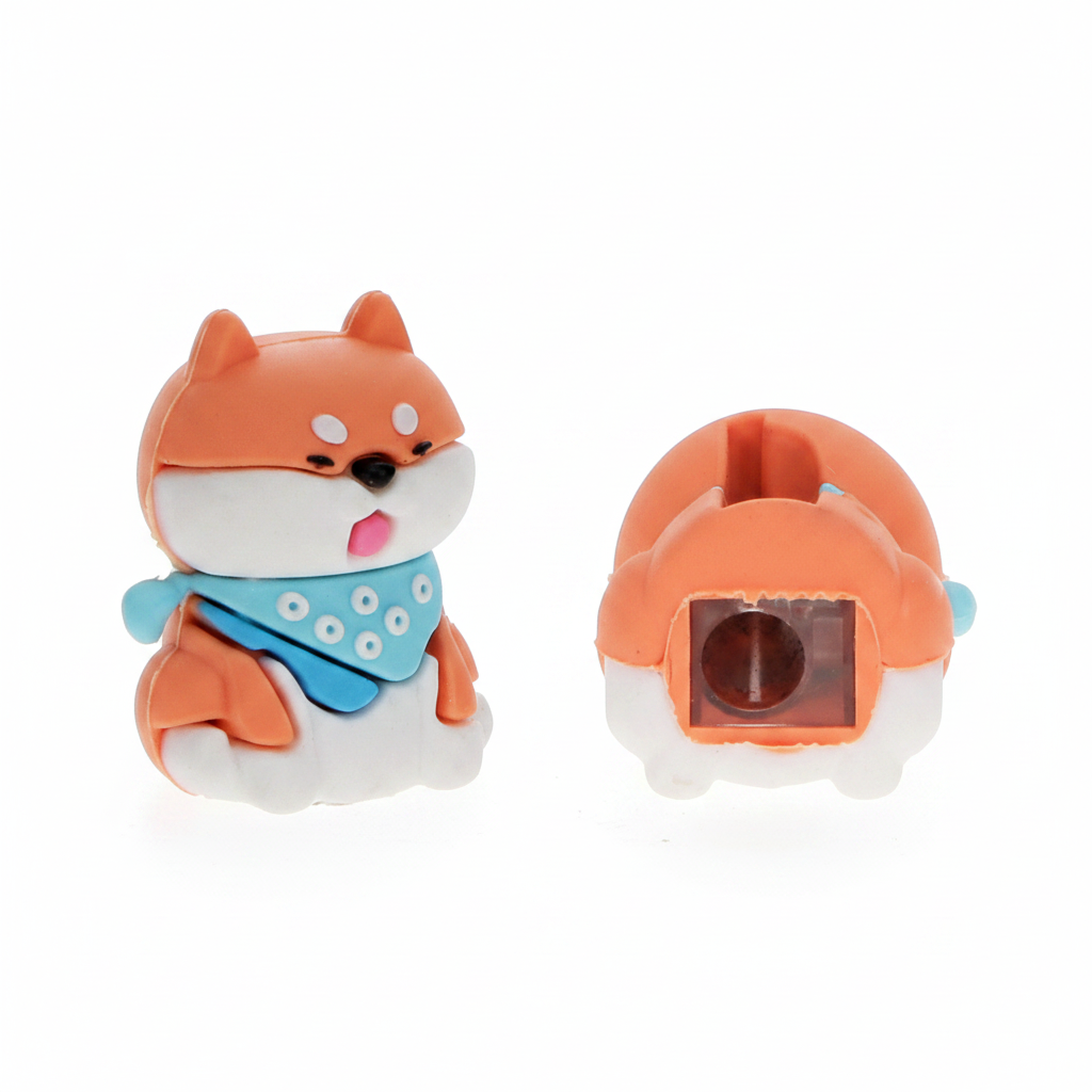Shiba dog pencil sharpener shown front and back