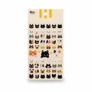 Pack of quirky cat 3D stickers with glow-in-dark details