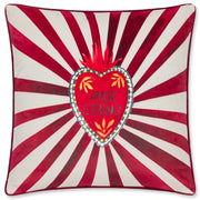 Amor Eterno sacred heart velvet cushion cover front on a white background