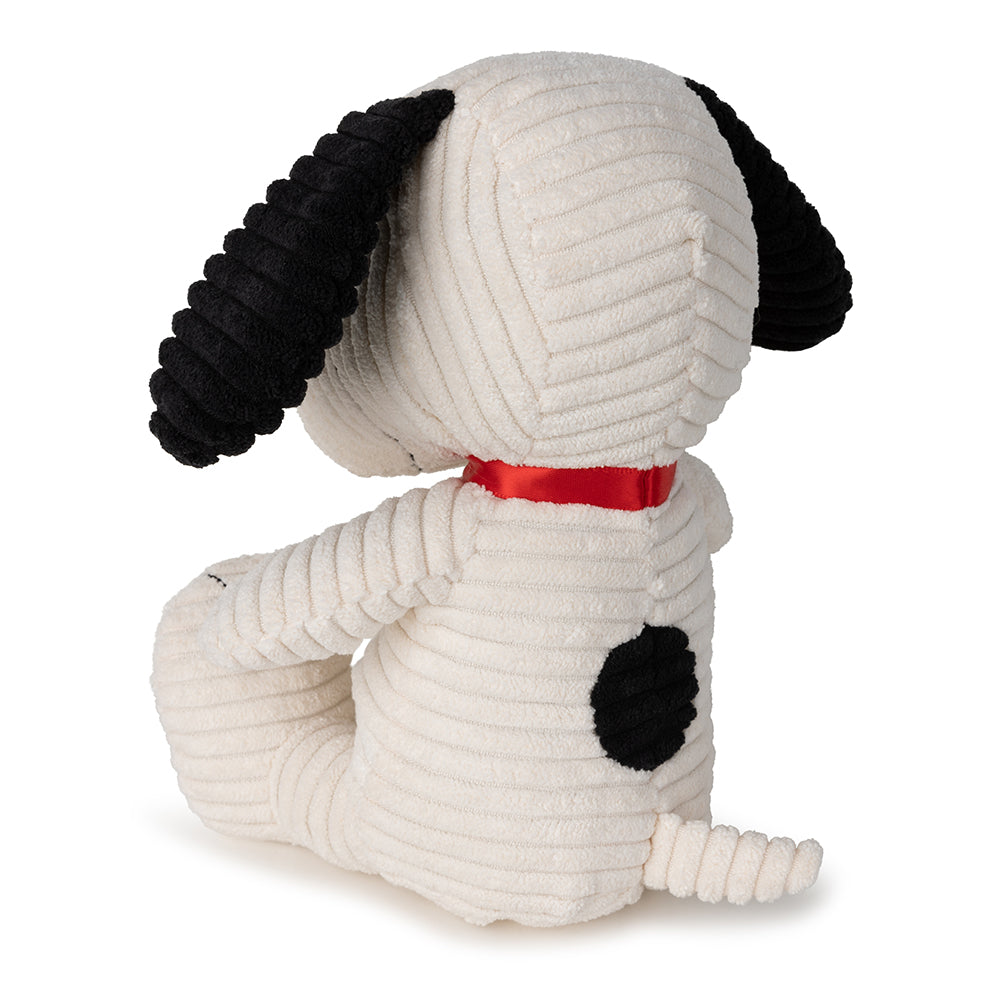 Snoopy ECO corduroy back view showing red collar and black spot