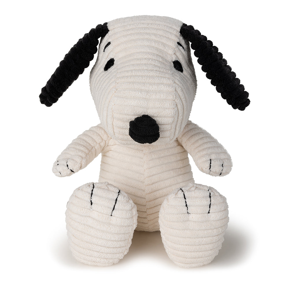 Snoopy ECO corduroy soft toy front-facing view on white background