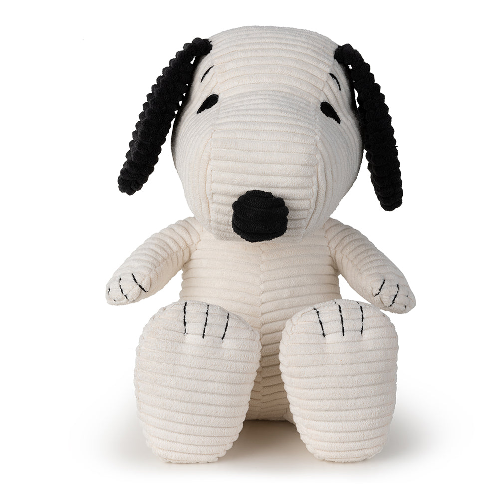 Snoopy ECO corduroy cream 27cm front-facing on white background