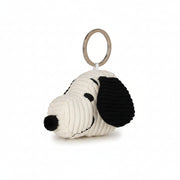 Snoopy head corduroy keyring side view on white background