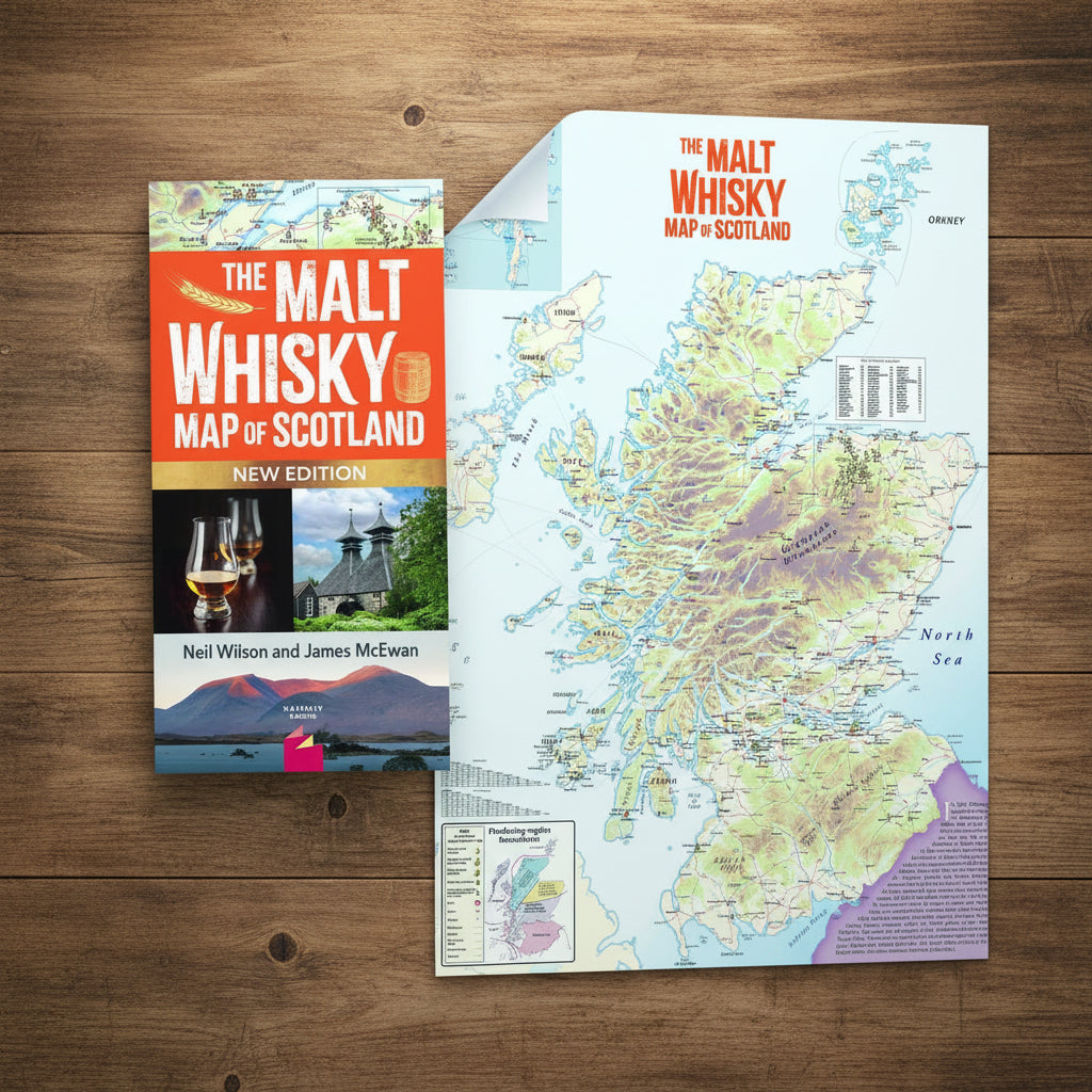 Illustrated Malt Whisky Map of Scotland showing distillery locations from Islay to Speyside