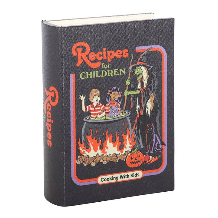 Front view on white background showing retro horror design