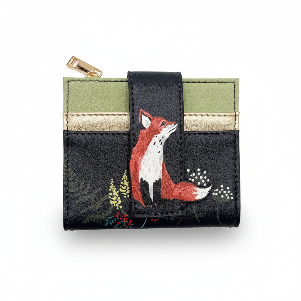 Fox foldover cardholder isolated on white background front view