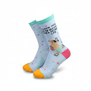 Dog lover bamboo socks with shopping dog design on white background