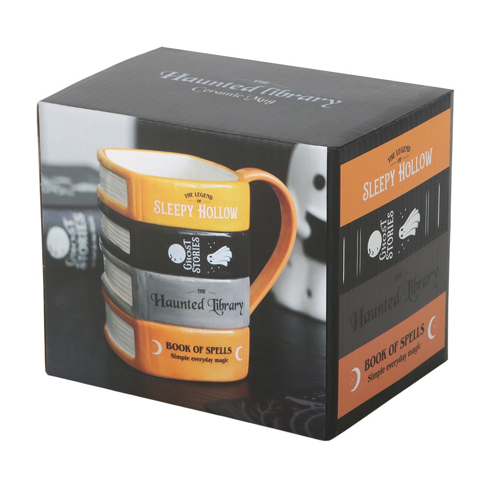Haunted Library book stack mug gift box