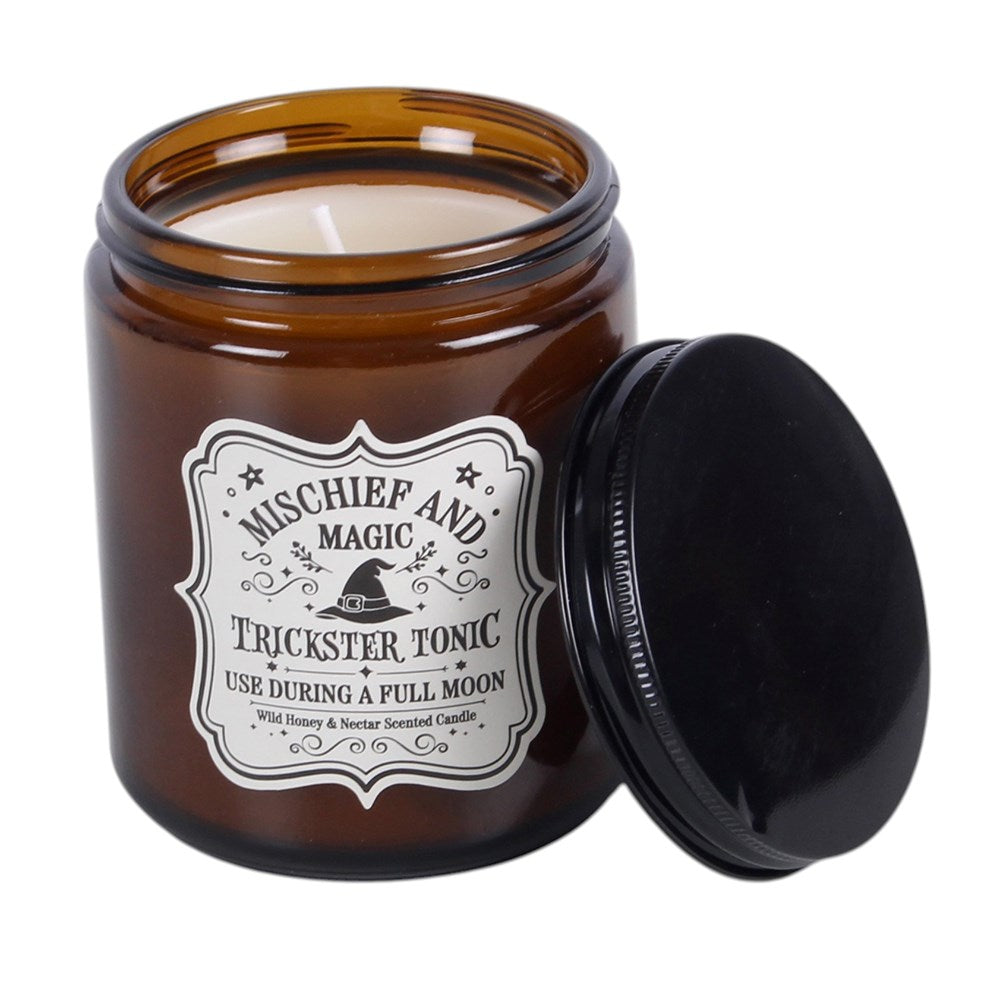 Mischief and Magic candle with the lid off