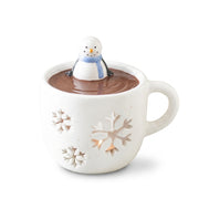 Snowman hot chocolate wax warmer on a white background