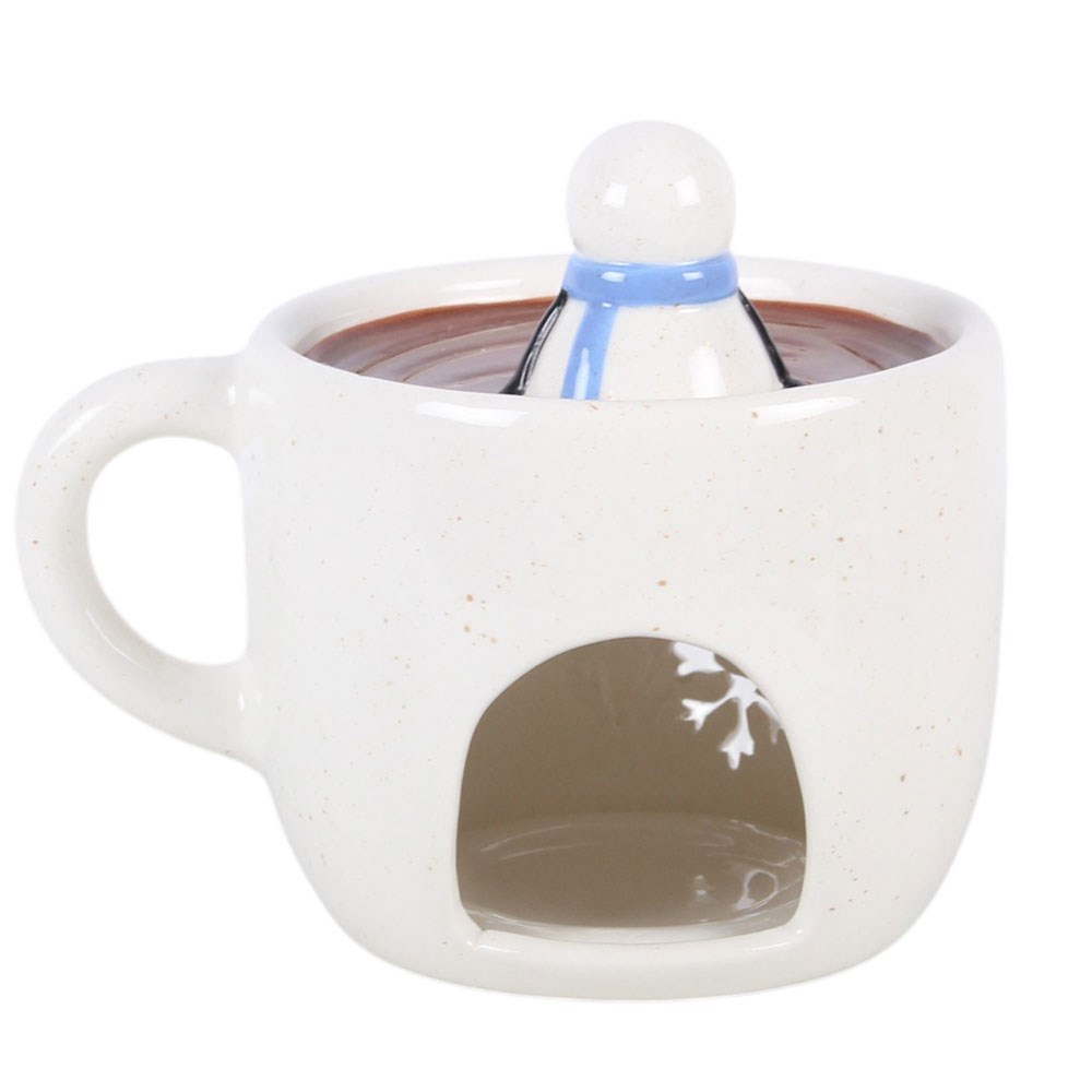 Snowman wax warmer showing the tealight space