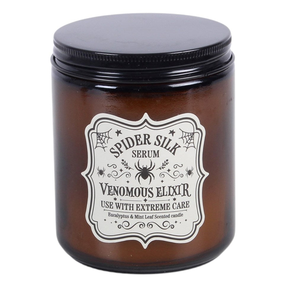 Spider Silk Serum candle showing front label