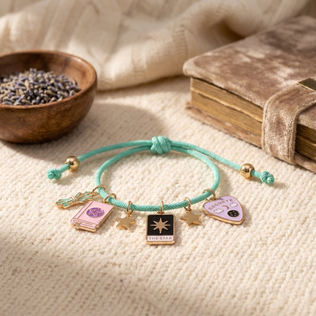 Witch's Altar bracelet styled on soft linen