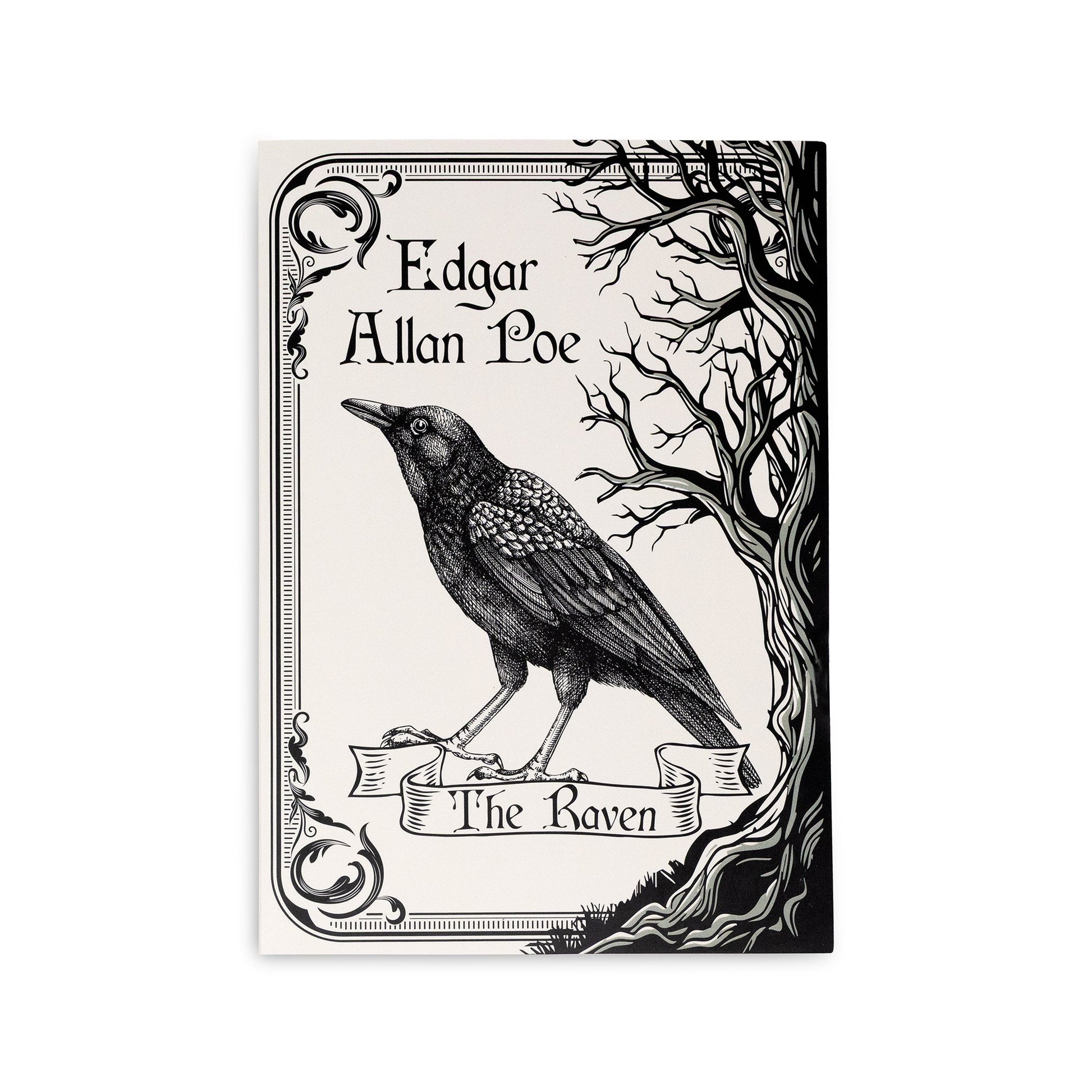 Front of the Edgar Allan Poe bookmark set packaging, white background