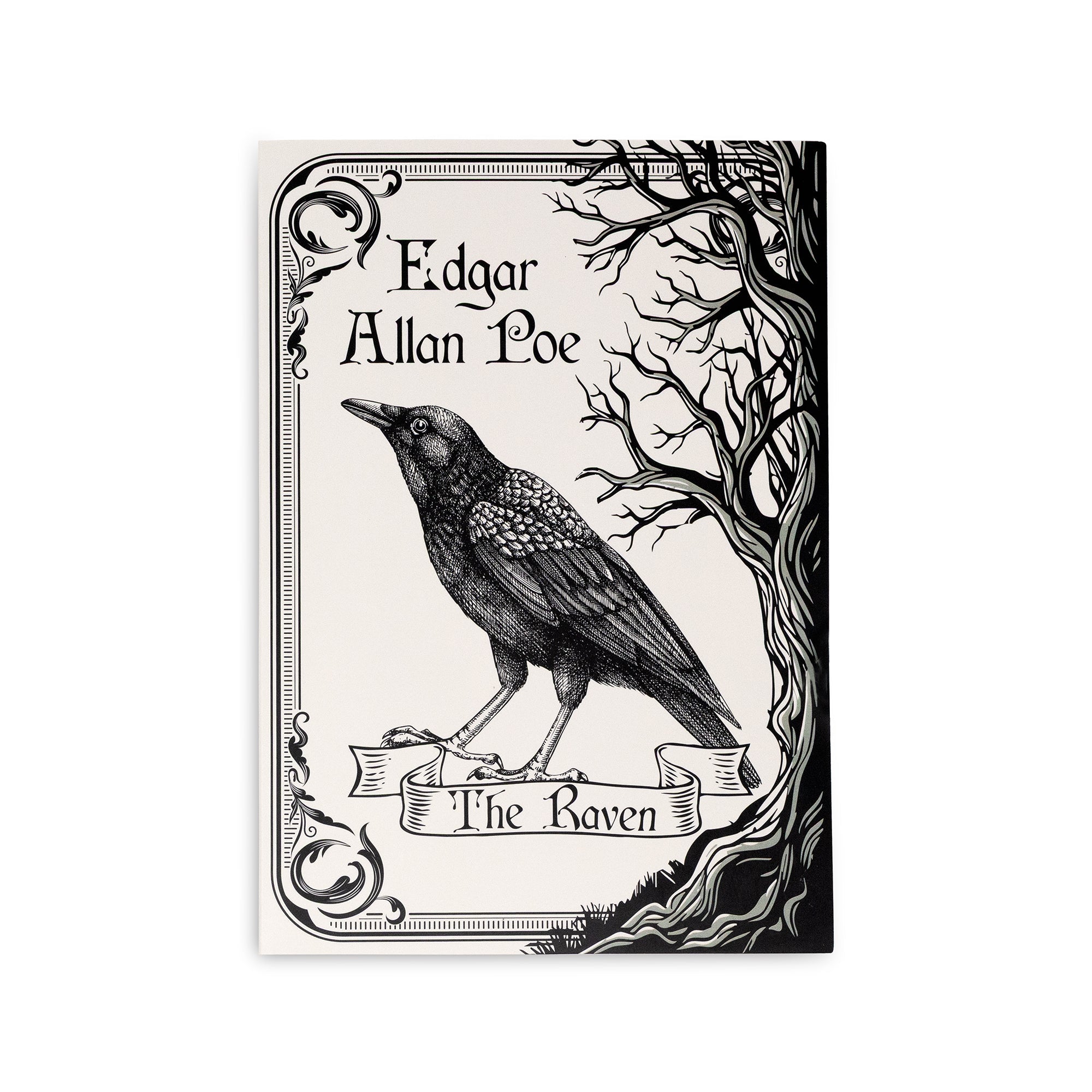 Front of the Edgar Allan Poe bookmark set packaging, white background