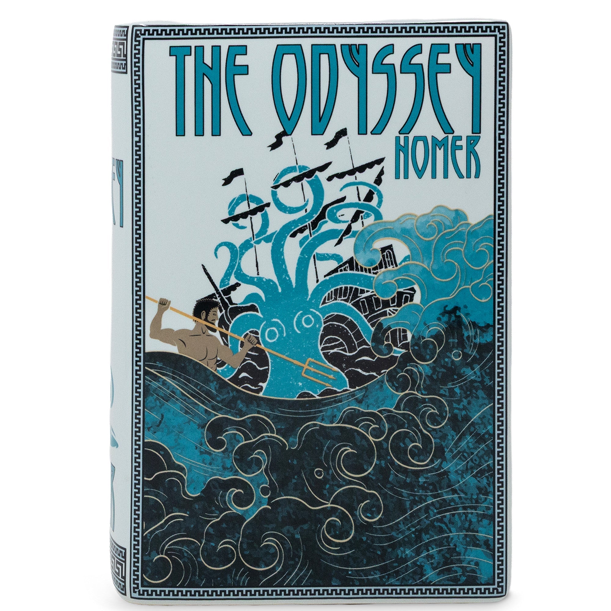 Odyssey book vase cover showing Odysseus and the Cyclops illustration