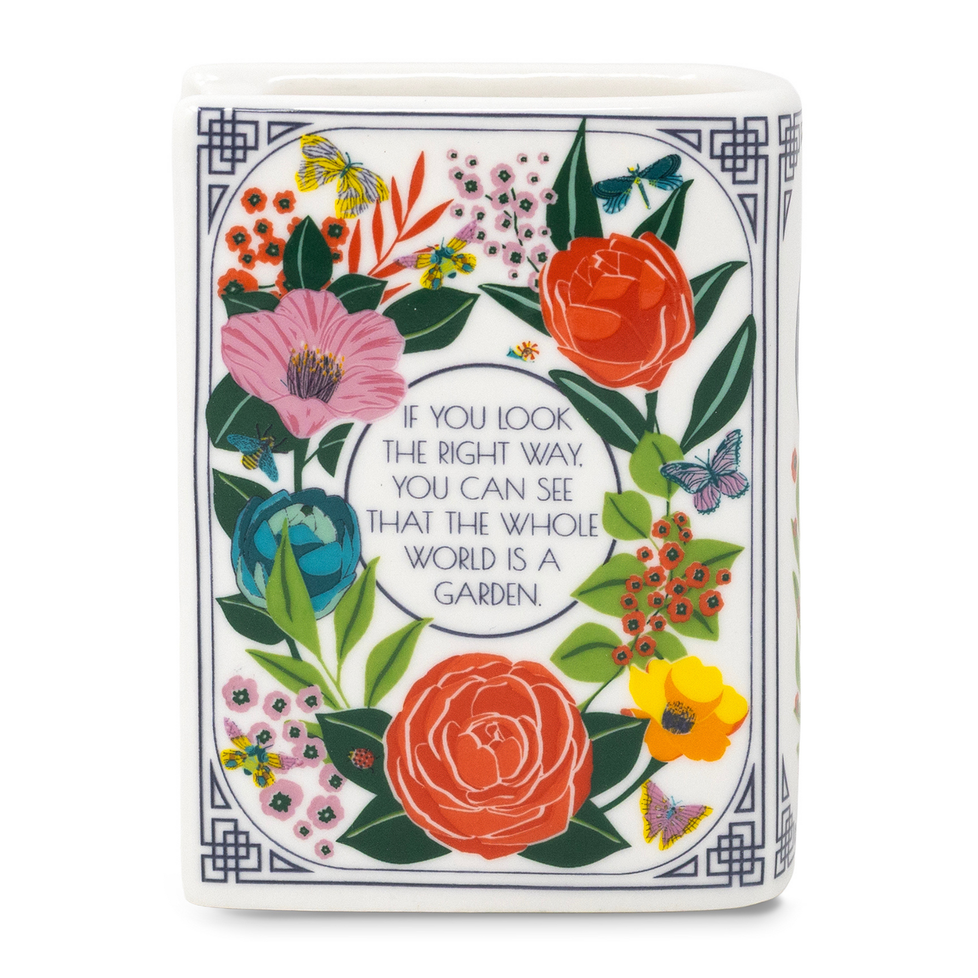 Secret Garden candle with quote about the whole world being a garden