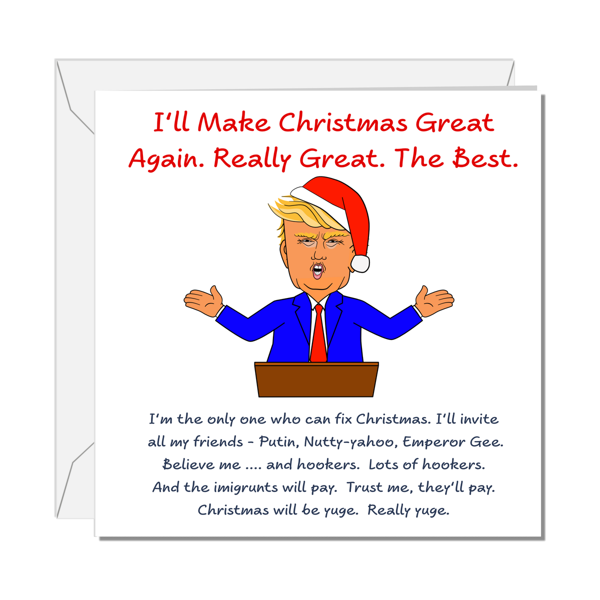 Trump Make Christmas Great Again Card on a pure white background