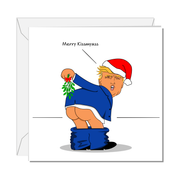 Trump Merry Kissmy*ss Christmas Card on a pure white background
