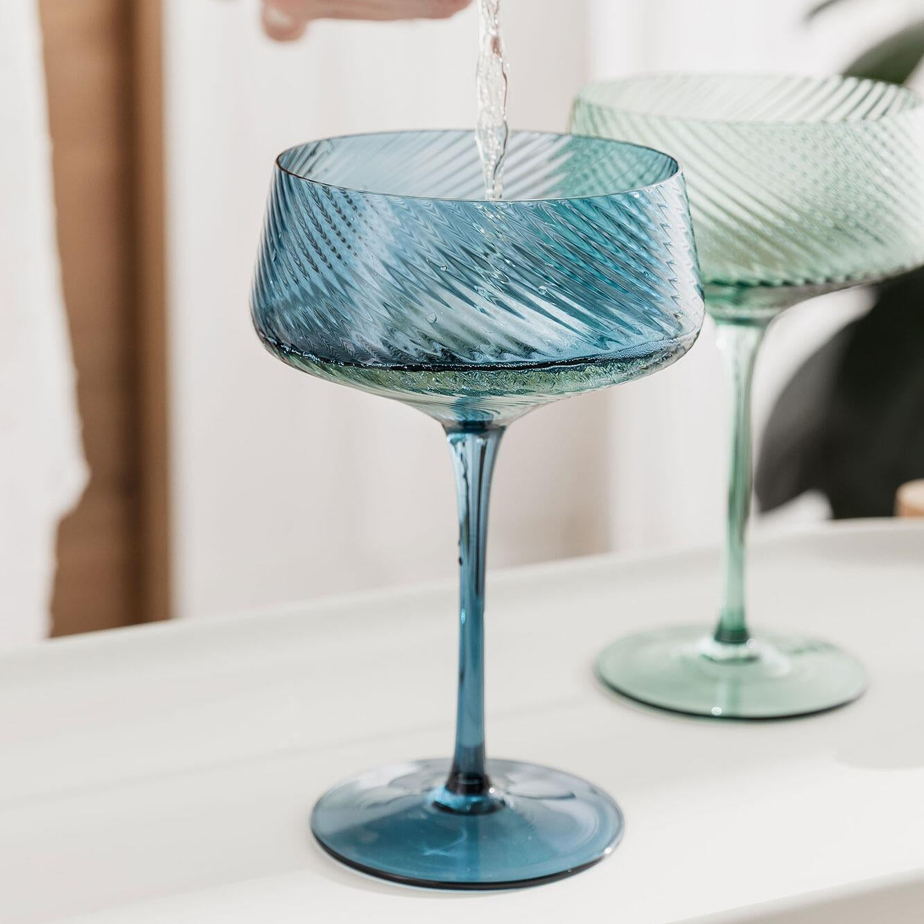 Twist champagne coupes, another angle