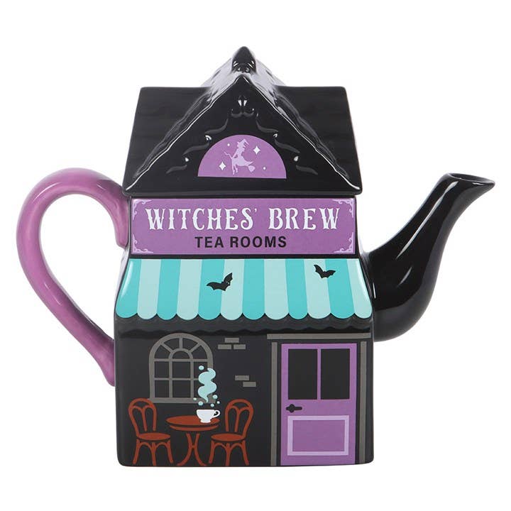 Witches' Brew Halloween teapot, another angle