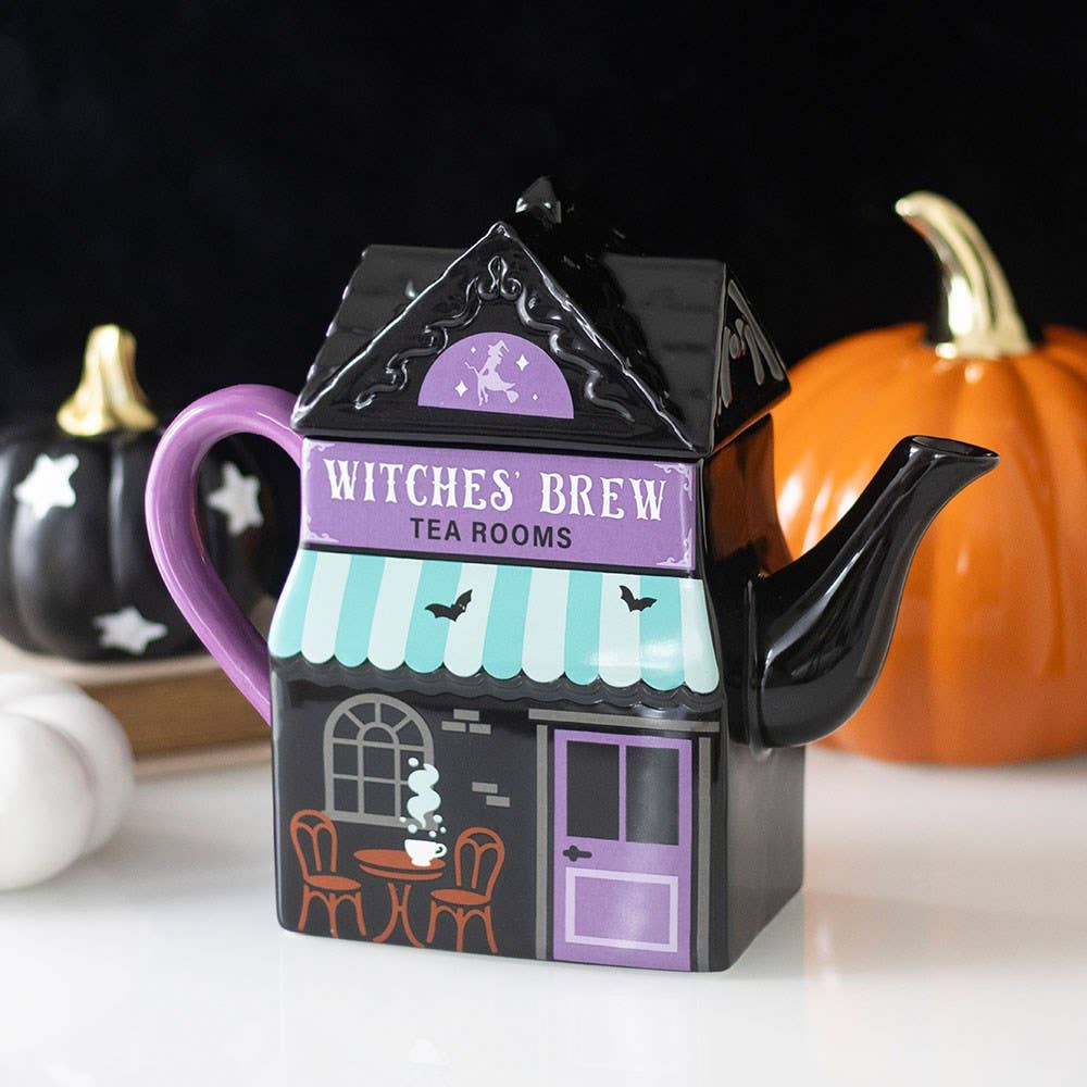 Witches' Brew Tea Room Halloween ceramic teapot