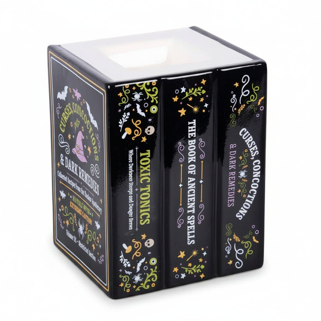 Witch's Apothecary book oil burner, another angle