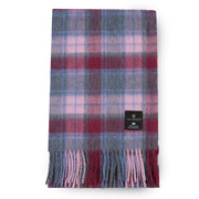 Pink & Blue Tartan Lambswool Scarf.